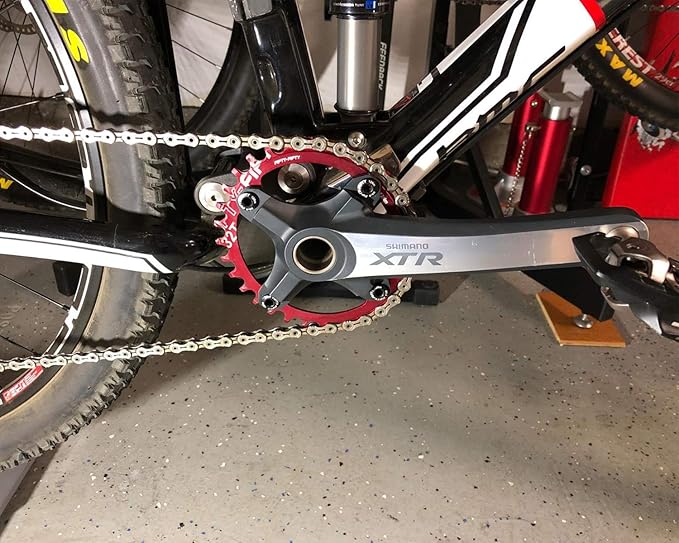 FIFTY-FIFTY Round 104BCD Chainring, 30T 32T 34T 36T Narrow Wide Mountain Bike Chainring, Single Chainring for 9/10/11-Speed with 4 Alloy Chainring Bolts for MTB