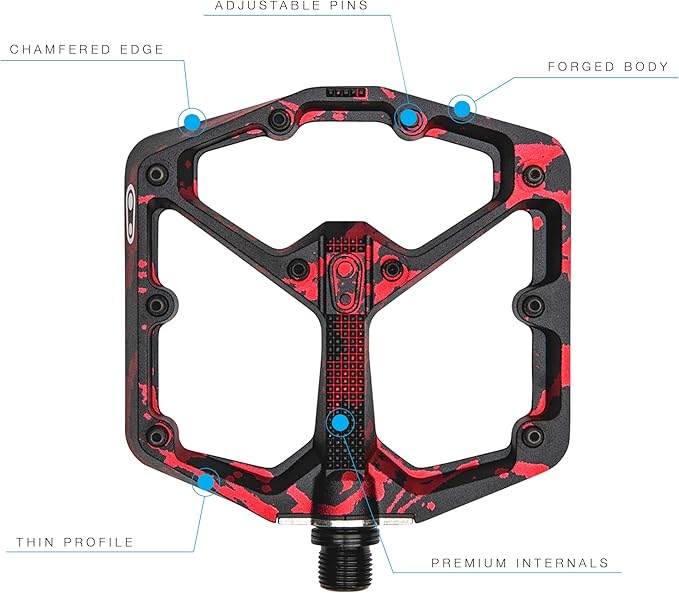 Crankbrothers Stamp Flat MTB Pedals - Size-Specific, Lightweight, Versatile, Durable Bike Pedals