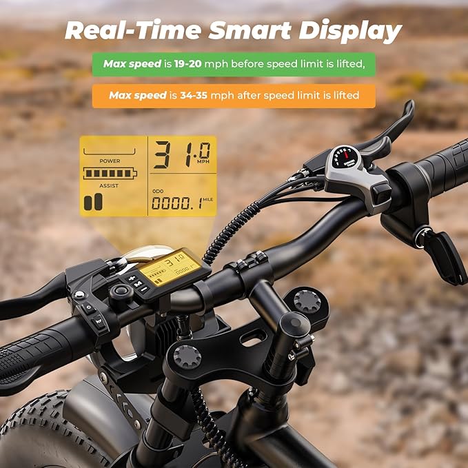 RKJ Electric Bike for Adults, 2200W, 35MPH, 75 Miles, 48V 15.6AH Removable Battery, 7-Speed, 3 Modes, Full Suspension, Dual Disc Brakes, 20" All-Terrain Fat Tires, UL 2849 Certified E Bike