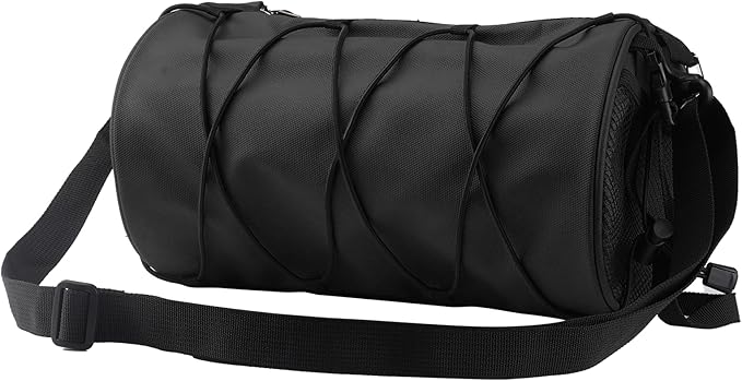 isinwheel Bike Handlebar Bag, 5L Black Waterproof Bicycle Frame Front Bag, Handy Front Bike Bags Handlebar Storage Pouch Pack with Shoulder Strap Mountain Road Bike Barrel Bag for Mountain Road Bikes