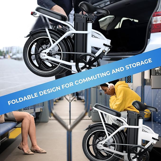 WINDHORSE 16" Folding Electric Bike for Adults, 630W Peak Electric Bicycle, 20MPH, 20-35 Miles Range, 288Wh Removable Battery, UL2849 Certified Commuter Ebike