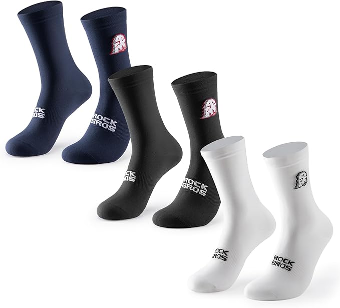 ROCKBROS Aerodynamic Cycling Socks with Wear-resistant Heel, VNS Halloween Series Breathable Athletic Crew Socks, 2 & 3-Pack