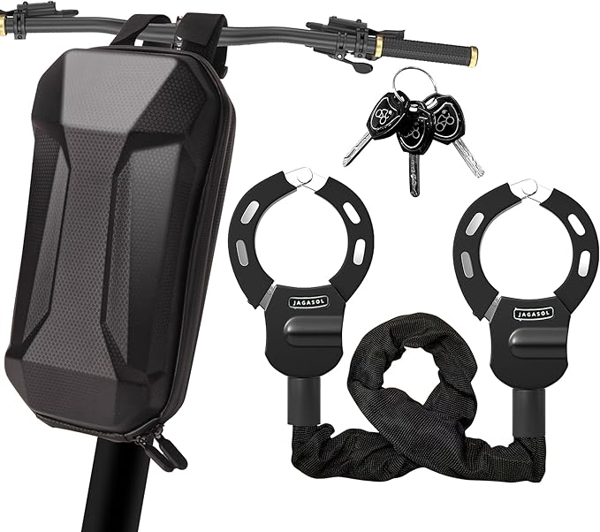 Electric Scooter Lock, Heavy Duty Anti Theft Chain Lock with Key, Accessories for Bike, E-Bike, Bicycle, Motorcycle, Scooter, Made of Zinc Alloy, Anti-Shear, Anti-Rust, 36 x 4.6 Inch, Black