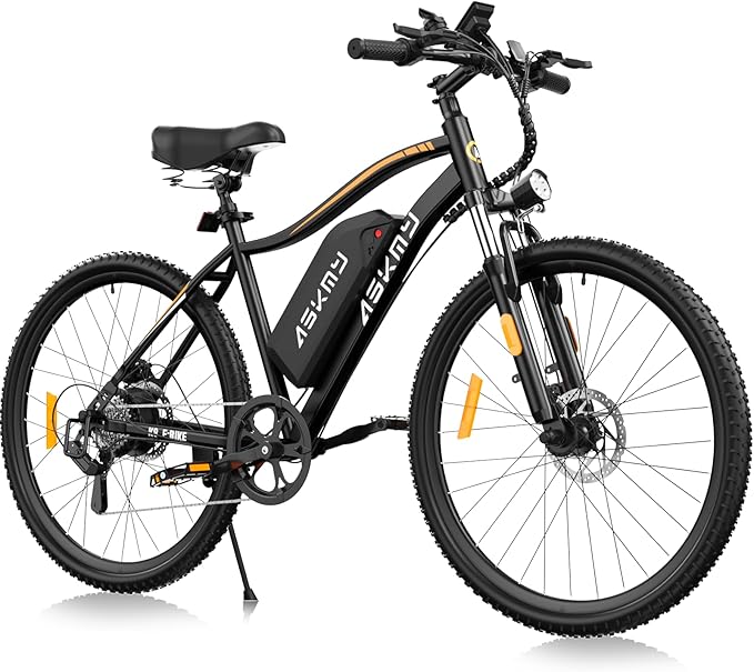 Electric Mountain Bike for Adults 750W Peak Motor, 26 Inch E-Bike with 48V 480Wh Removable Battery, Commuter Electric Bicycle with 25MPH and 40-50 Miles PAS Range, 7-Speed, Front Fork Suspension