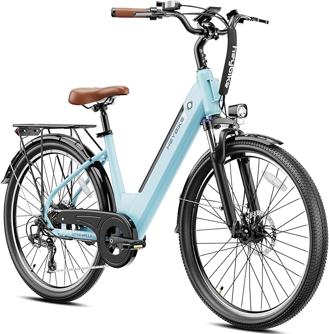 Heybike Cityscape 2.0 Electric Bike for Adults with 1200W Motor Peak, 468Wh Removable Battery, up to 50Miles 24MPH 26" Electric Commuter Bike with 7-Speed, UL Certified