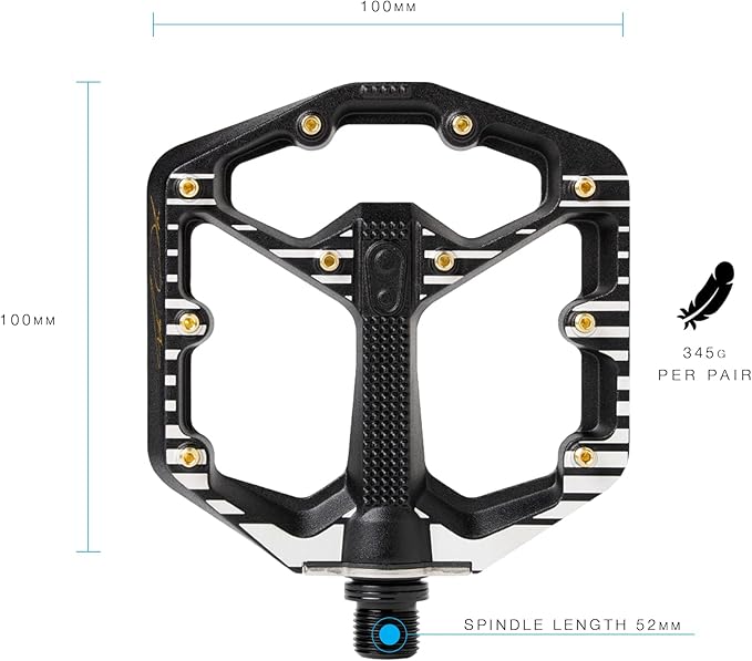 Crankbrothers Stamp Flat MTB Pedals - Size-Specific, Lightweight, Versatile, Durable Bike Pedals