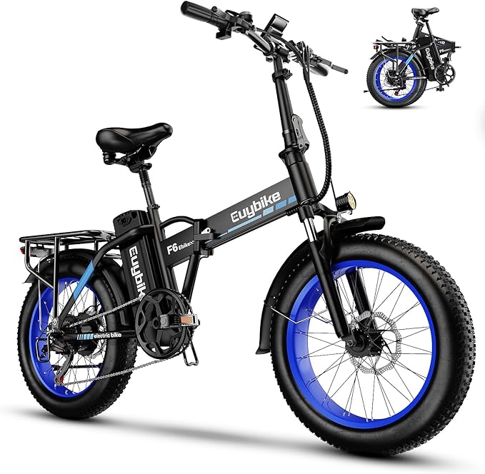 1000W Folding Electric Bike,48V 20AH Removable Battery E Bike,30+MPH,80 Miles Max Range Electric Bike for Adults,20" Fat Tire Foldable ebike,Adult Electric Bicycle for Commute Beach Snow