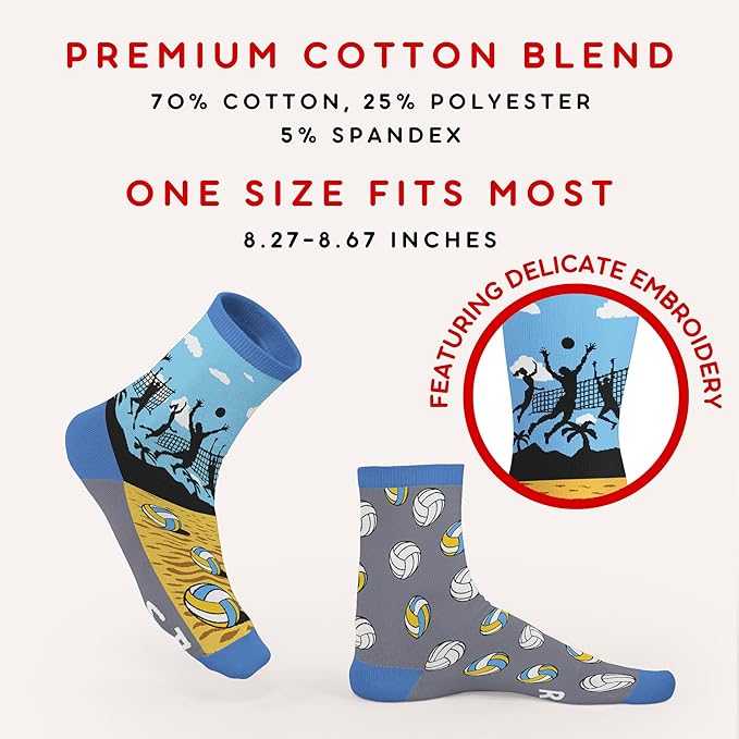 FOURSTUFF Ski, Cycling, Basketball, Golf, Pickleball, Softball, Volleyball, Wrestling, Soccer - Sports Socks for Women Men