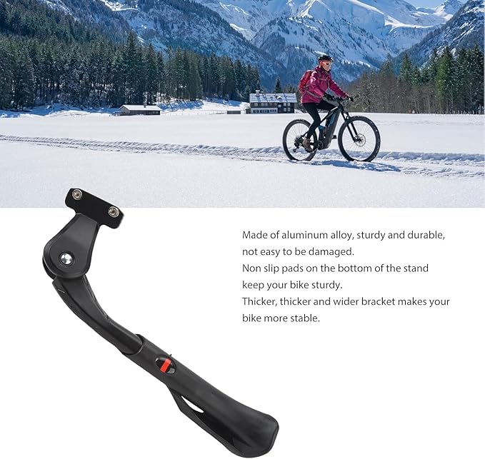 Adjustable Bike Kickstand for 20-29 Inch Wheels - Sturdy Aluminum Alloy Stand for Mountain, Folding Bikes