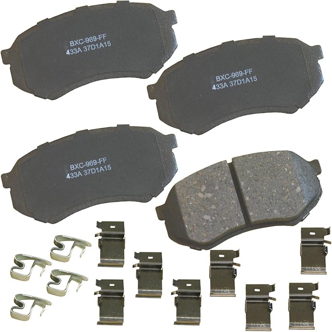 Bendix Premium SBC433A Ceramic Brake Pads for Mitsubishi Fuso FE 1995-1990, FE-HD 1999-1996, FE-HD 2002, Toyota Tacoma 2004-1995