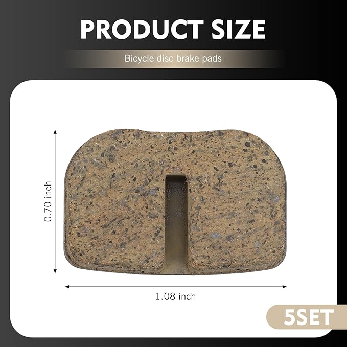 5 Set Mini Bike Disc Brake Pads, Heat-Resistant & Anti-Aging Mountain Bike Brake Pad, Resin Semi-Metallic Caliper Friction Block, Universal for Most Motorcycles, ATVs, Scooters (Multicolored)