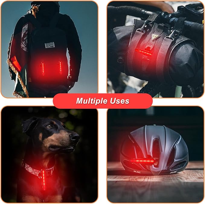 Super Bright Bike Laser Light USB Rechargeable Bike Tail Light Rear and Front Cycling Lights 5 LED 6 Modes Waterproof Mountain Bicycle Light with Safety Warning Lamp for Bicycle Night Riding