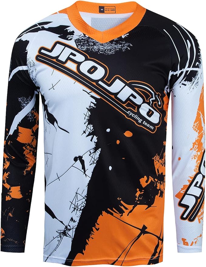 Men's Mountain Bike Jersey Long Sleeve Off-Road Clothing Downhill&Motocross Shirts Breathable/Moisture-Wicking Tops