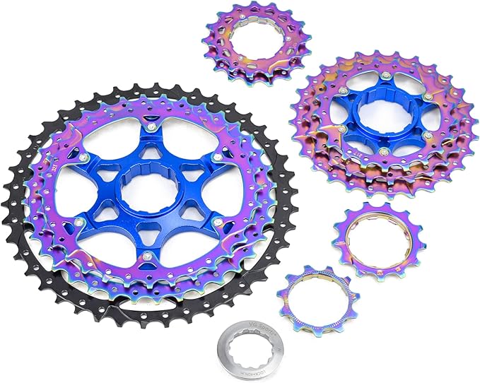 VG SPORTS 8/9/10/11/12 Speed Ultra-Light Bike Cassette for Mountain Bike 11-40T/11-42T/11-46T/11-50T/11-52T MTB Cassette Lightweight Aluminum Bracket Cassette