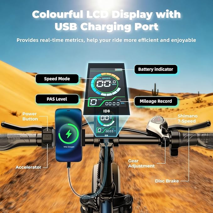 Foldable Electric Bike for Adults, 30+MPH, 48V 20Ah Removable Lithium Battery up to 80Miles, 20" Fat Tire 1000W Peak Motor Dirt Ebike Adult Electric Bicycle for Commute Beach Mountain E Bike