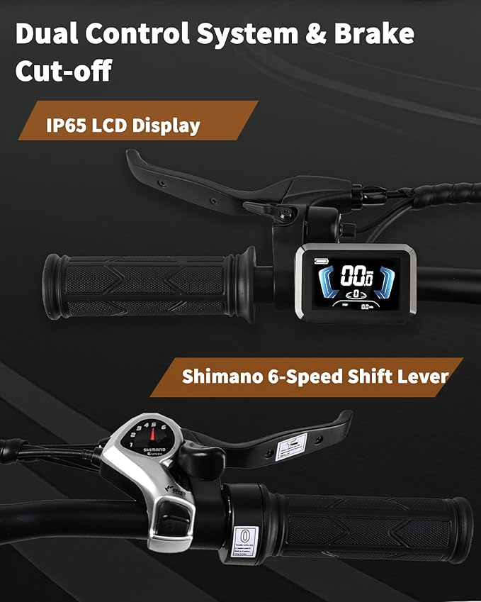 Electric Bike for Adults, 50/74 Miles 20 MPH Mountain EBike, Cadence/Torque Sensor with 500W Peak E Bike, 10.4/15.6Ah Removable Battery, 26“ Puncture-resistant Tires bike with Shimano 6-Speed