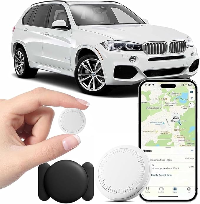 Mini GPS Tracker for Vehicles,Car Tracker Device Hidden for Vehicles Work with Find My (iOS Only) GPS Tracking for Vehicles with Magnetic Waterproof Case,No Monthly Fee for Vehi cles,Cars Etc.