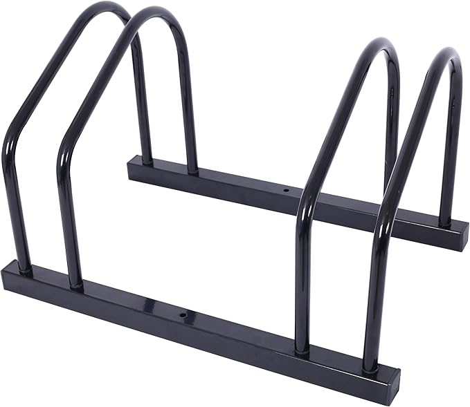 ZeHuoGe Bikes Floor Stand, Bike Parking Rack Garage Bike Storage Stand Indoor/Outdoor 22-28" Wheel Stand, Max Tire Width 2.15" (Black, 2 Bikes)