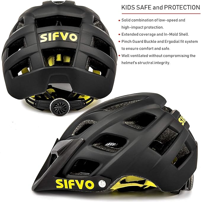 Kids Bike Helmet for Boys and Girls Ages 8-14 Adjustable Youth Helmet with Detachable Visor Lightweight, Safe & Stylish Cycling Bicycle Helmets for Kids 54-57cm