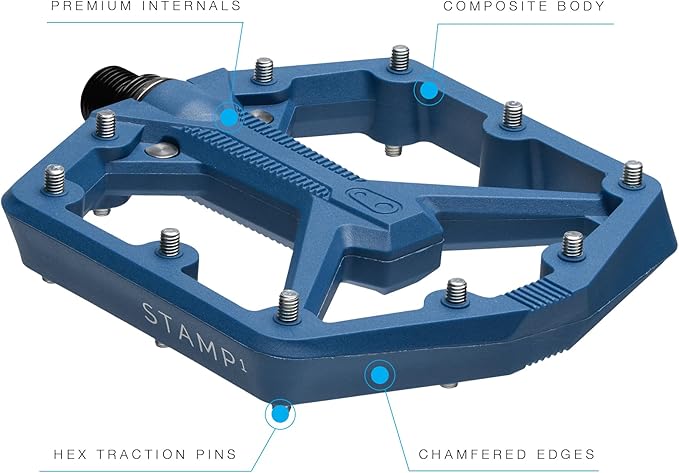 Crankbrothers Stamp Flat MTB Pedals - Size-Specific, Lightweight, Versatile, Durable Bike Pedals