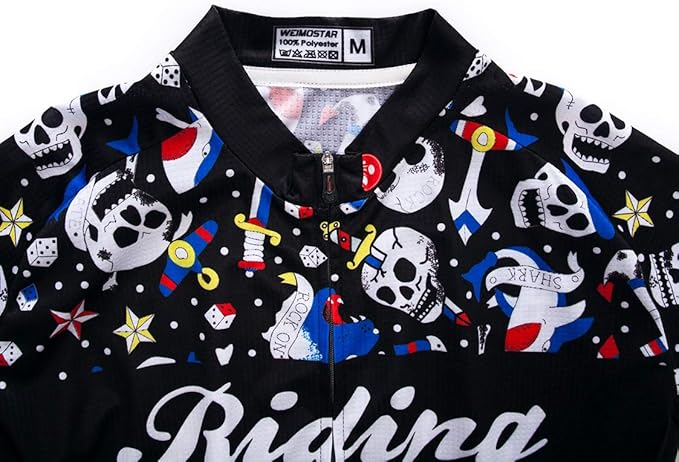 Men's Cycling Jerseys Tops Biking Shirts Short Sleeve Full Zipper Bike Clothing