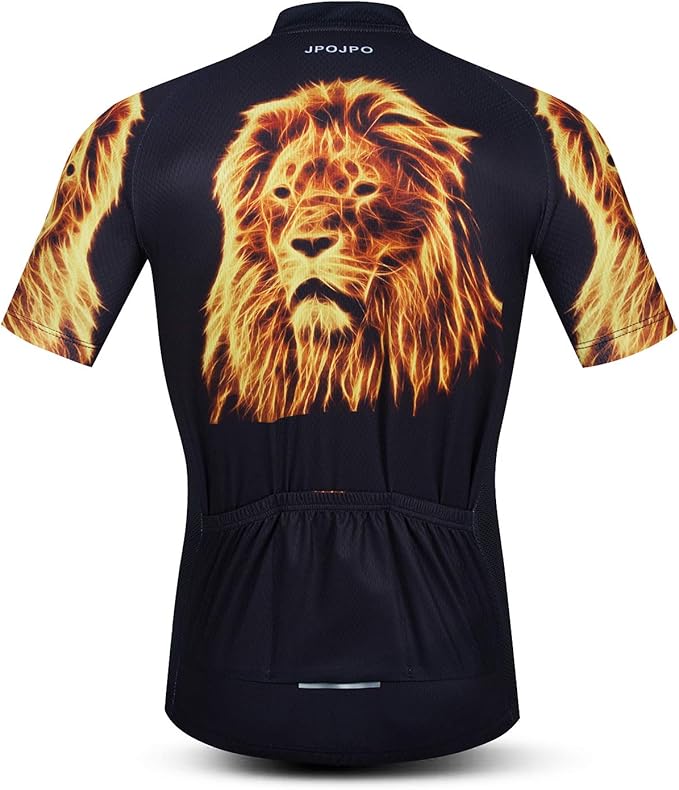JPOJPO Men's Cycling Jersey Short Sleeved Mountain Bicycle Jerseys Breathable T- Shirt Tops S-3XL