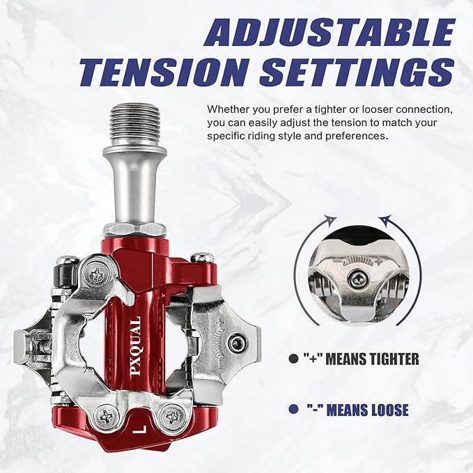 SPD Bike Pedals, 9/16 "Mountain Bike Pedal, Aluminum Alloy Sealed Clipless Pedals Compatible with SPD Type Cleats - Easy Clip in & Out