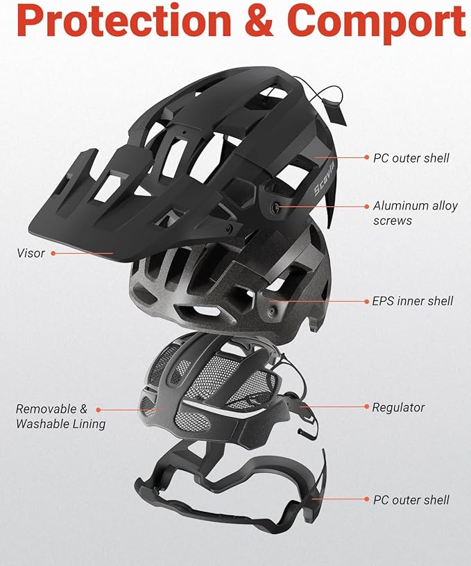 Mountain Bike Helmet for Adult, NTA 8776 E-Bike & Road Bicycle Helmet Certified Adjustable MTB Cycling for Men Women Youth Visor &Magnetic Buckle