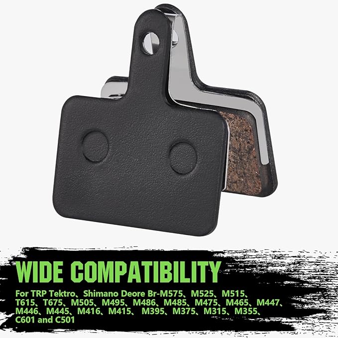 Zacro 2/4 Pairs Bike Brake Pads, Ceramic Bicycle Disc Brake Pads Fit for Tektro Shimano TRP Deore Br-M575 B01s Mt200 M525 M515 T615 T675 M505 M495 M486 M485, Mountain MTB Ebike Brake Pads Replacement