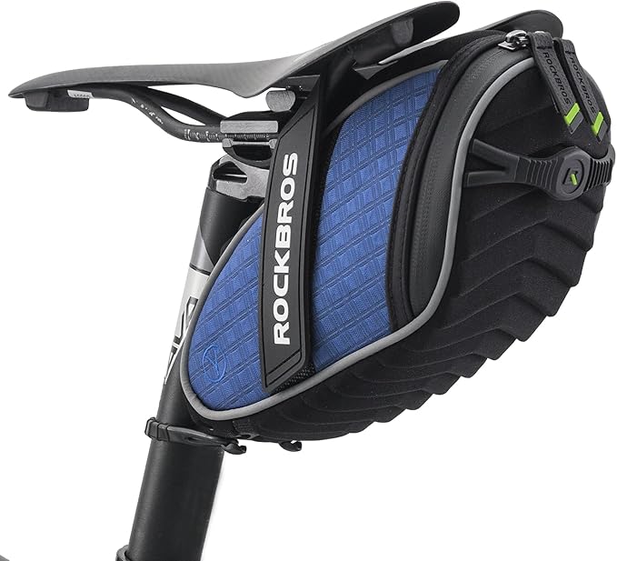 ROCKBROS Bike Saddle Bag Bicycle Seat Bag 3D Shell Saddle Bag Under Seat Cycling Seat Pack for Mountain Road Bike Bicycle Blue