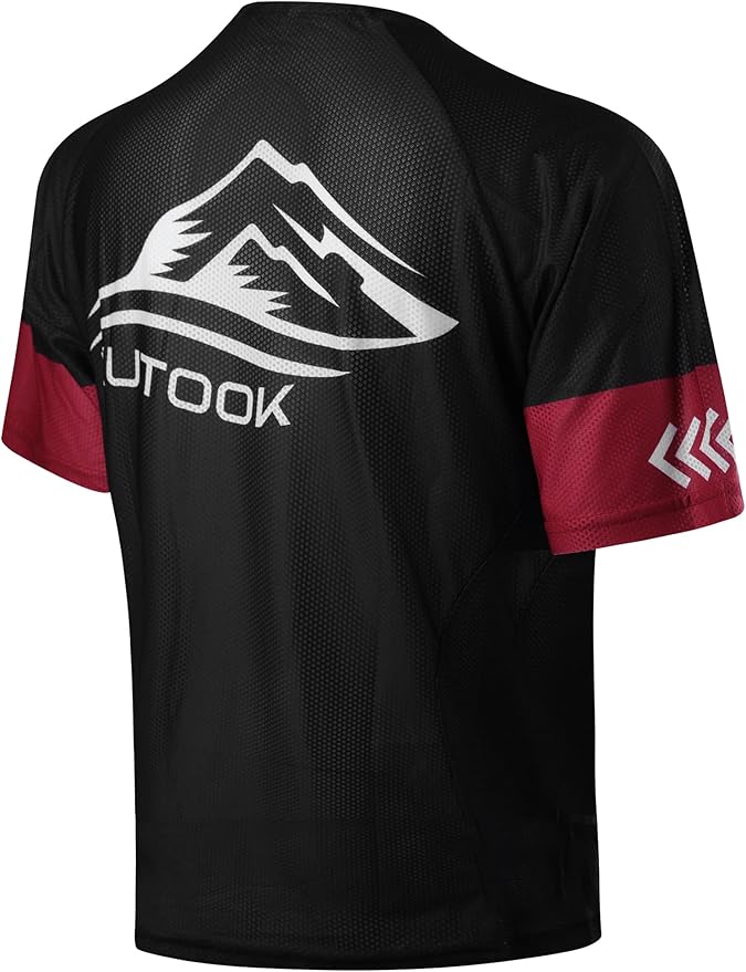 KUTOOK Loose Fit Cycling Jersey Quick Dry MTB Shirts Short Sleeve Top for Men