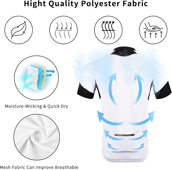 Cycling Jersey Men Bicycle Shirt Short and Long Sleeve MTB Road Biking Jersey with Pockets