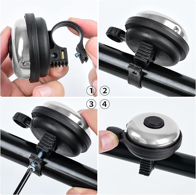 Classic Bike Bell, Aluminum Bicycle Bell, Loud Crisp Clear Sound Bicycle Bike Bell for Adults Kids