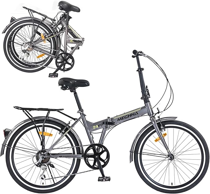 20" Folding City Commuter Bike,7-Speed Shimano,Lightweight Aluminum Frame,Foldable Bicycle for Adults,Compact Folding Bike,Mini Portable