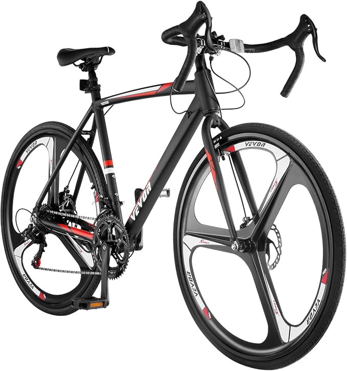 VEVOR Road Bike, 700C Wheels Racing Bike, Shimano Drivetrain City Commuter Road Bicycle, Urban Adult Sport Bicycle with Drop Bar, for Men and Women
