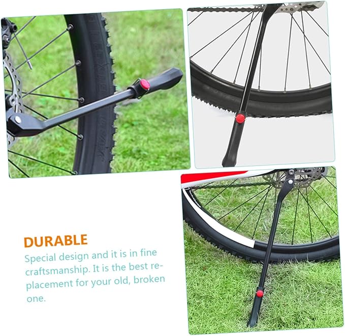 ibasenice Adjustable Bike Kickstand Aluminum Alloy Side Stand for Mountain Bikes and Kids Bicycles Easy Installation Lightweight Supports Rear Rack