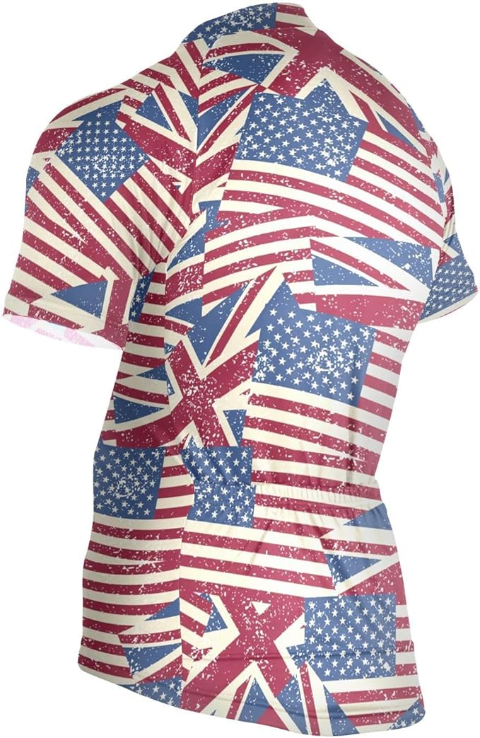 Men's Cycling Bike Jersey Short Sleeve Moisture Wicking, Breathable, Quick Dry Biking Shirt with 3 Rear Pockets