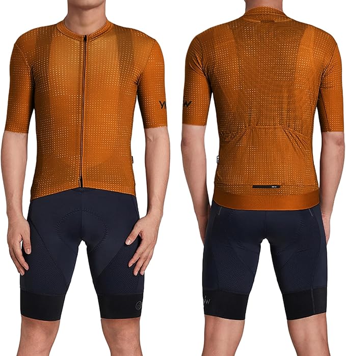 YKYWBIKE Cycling Jersey Men with Pockets Bike Jersey Short Sleeve Biking Shirts for Men Cycling Breathable MTB Biker Shirts