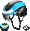 LUMDEER Smart E-bike Helmet with Remote Controlled Turn Signals, Electric Scooter Helmet for Adults with Front & Rear LED Lights, Bike Helmet with Photochromic Visor & Auto Brake Light for Men & Women