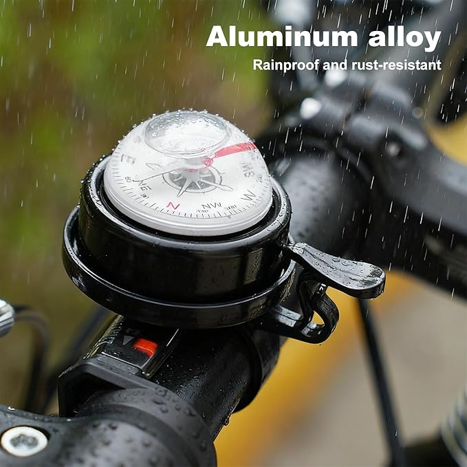 Pack of 2 Aluminum Alloy e-Bike Accessories for Adults | Compass Bicycle Bell & Loud Bike Horn Fits in 22.2mm Handlebars | Must Have Accessory for Men & Women for Mountain & Road