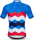 Cycling Jersey Short Sleeve USA Style Bike Tops with Pocket Reflective Stripe