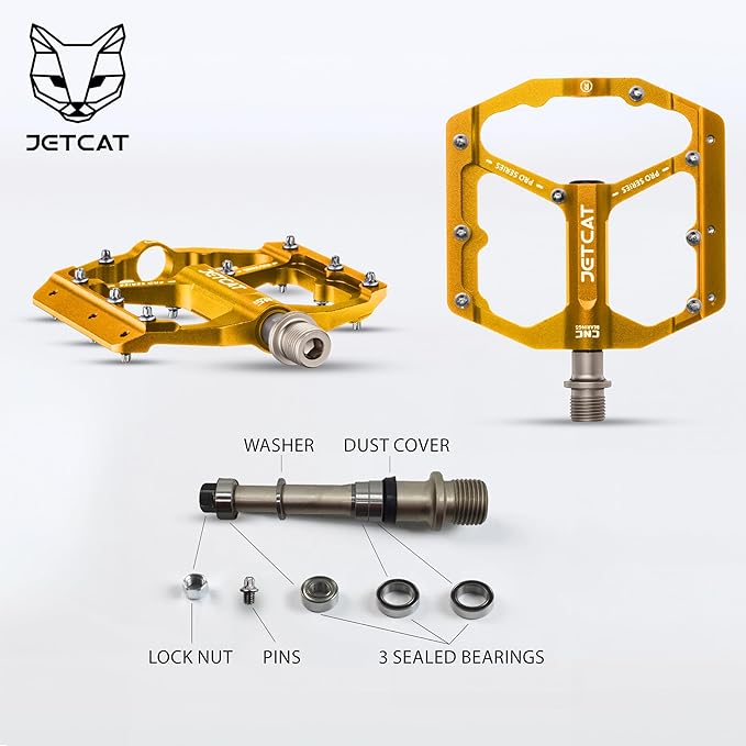 Mountain Bike Pedals Flat - MTB Pedals Flat, Bicycle Pedals, Road Bike Pedals, BMX Pedals, for BMX MTN Road Gravel EBike, Specialized Parts, Adults, Aluminum Metal Stamp 9/16"