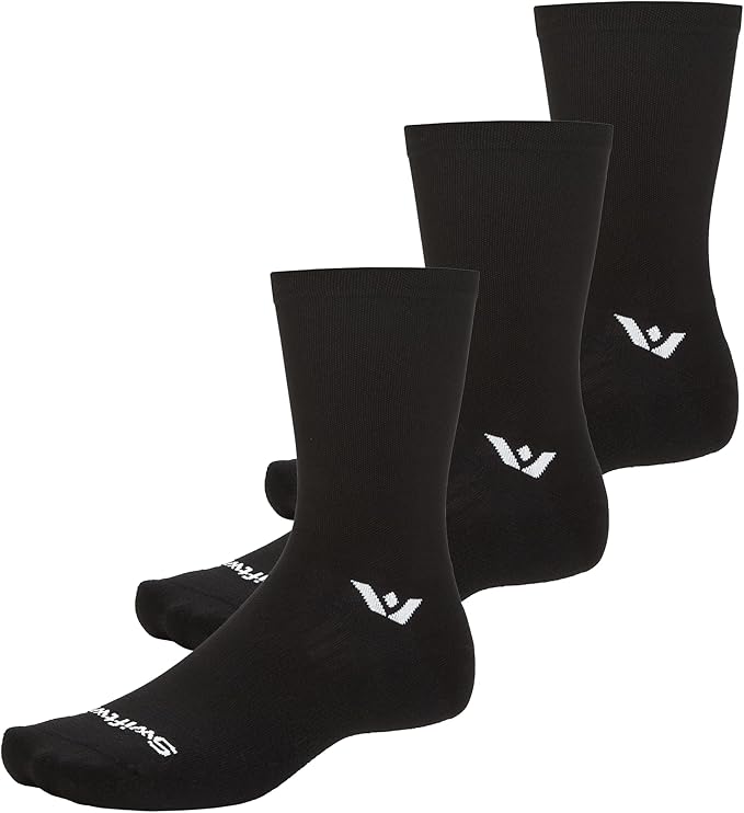 Swiftwick- ASPIRE Crew Cycling Socks, Firm Compression Fit, Moisture Wicking