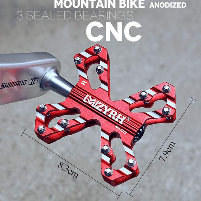 ThinkTop 3 Bearing Ultralight MTB BMX Road Mountain Bike Pedals Platform Flat Aluminum Sealed Ever Lubricate Bearing Axle 9/16 Inch