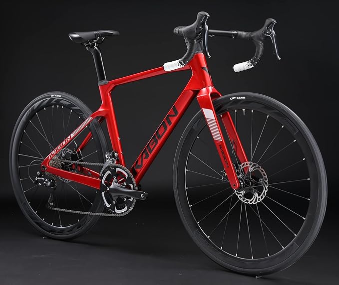 KABON Complete Carbon Road Bike, 700C Carbon Fiber Frame Road Bike with R8000 22 Speed Groupset Disc Brake Racing Bicycle 28C Tire Carbon Wheelset