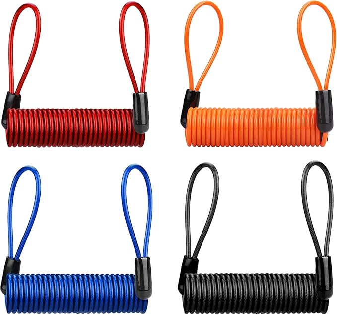 Motorcycle Disc Lock Spring Reminder,Motorcycle Reminder Cable Disc Lock Cable Anti-Theft Spring Wire Rope Motorcycle Bike Scooter Disc Lock Security Cable