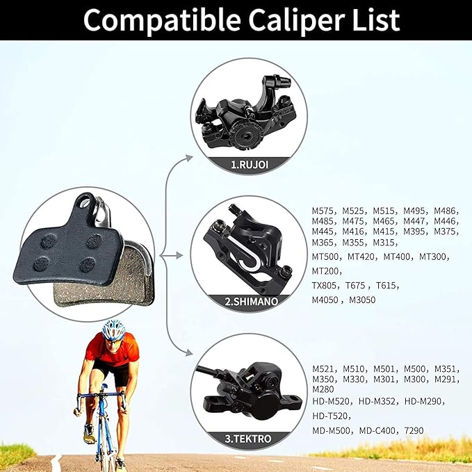 RUJOI Bike Disc Brake Caliper, Aluminum Mechanical Front and Rear Caliper for Road Bike, Mountain Bike