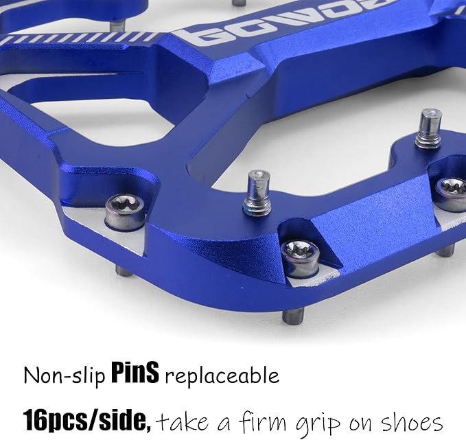Bike Pedals Mountain Bike Adult, Light MTB Flat Pedals Grippy w 20pcs Non-Slip Studs, Glass Fiber Nylon Composite Platform Pedals w Cr-Mo Axel, 9/16" BMX Road Cruiser Gravel Bicycle Pedals