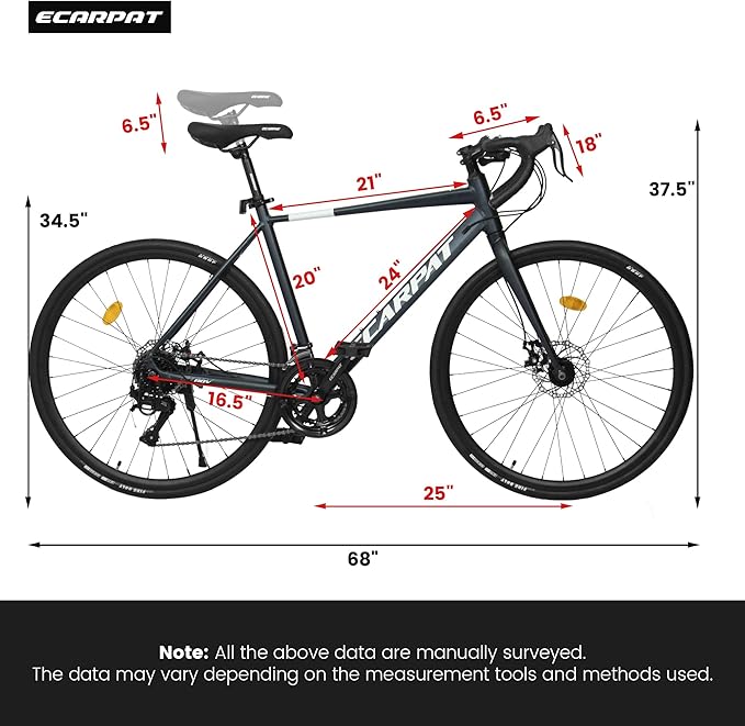 700c x 28c Road Bike with Drop Bar, 16 Speed Road Bicycle, Lightweight Aluminum Frame, Racing Bike with Dual Disc Brake for Men Women Adults, Ideal for High-Intensity Riding