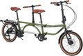 Folding Tandem Bike for Adults,20" Folding Bike Dual Drive Tandem Bicycle,Foldable with Rolling Stand for Easy Transport
